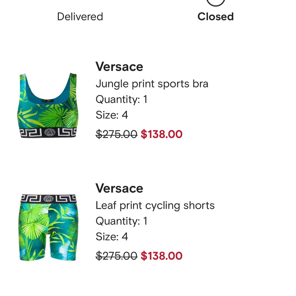 Authentic Versace activewear